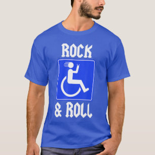 Camiseta Rocha de deficiência engraçada cadeira de rodas us