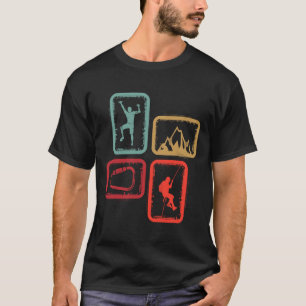 Camiseta Rocha de escalada vintage para crianças e meninos 