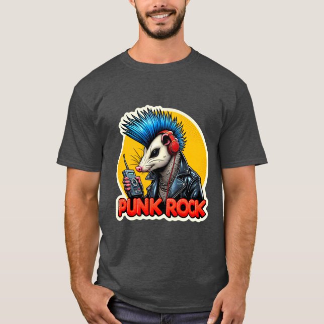 CAMISETA ROCHA DE OPOSSUM PUNK AZUL 2 (Frente)