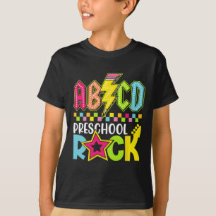 Camiseta Rocha de pré-escola de raio de volta às aulas engr