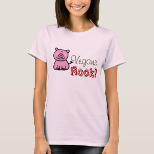 Camiseta Rocha dos Vegans! (leitão cor-de-rosa bonito)
