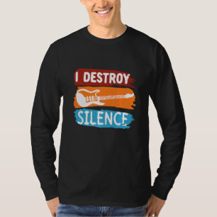 Camiseta Rocha Eletrônica Guitarra Vintage I Destroy Silenc