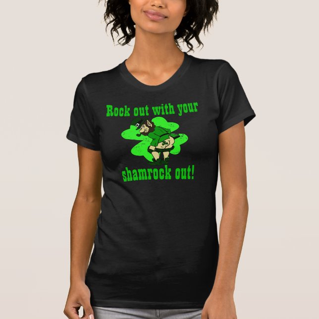 Camiseta Rocha para fora com seu trevo para fora (Frente)