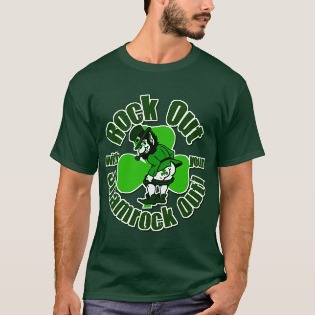 Camiseta Rocha para fora com seu trevo para fora! (Frente)