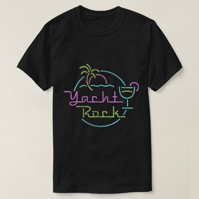 Camiseta Rocha Yacht de Hora do Cocktail Desbotada (Frente do Design)