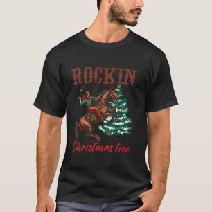 Camiseta Rochas Ao Redor Da Papai noel De Árvore De Natal D