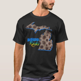 Camiseta Rochas de Michigan Estilo de pedra de Petoskey