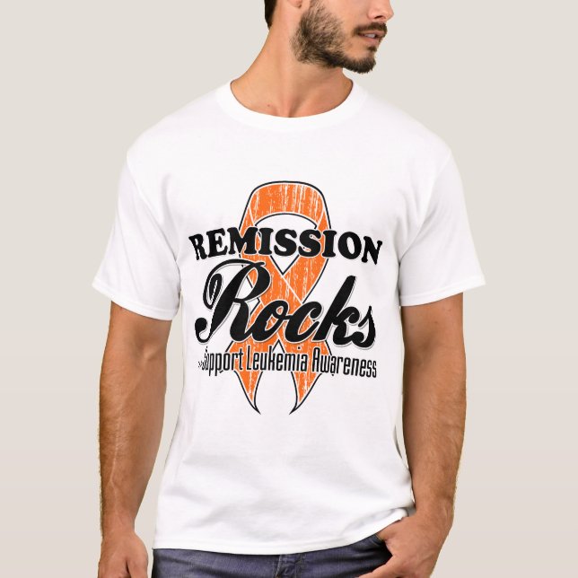 Camiseta Rochas de Remissão - Consciência da Leucemia (Frente)