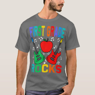Camiseta Rochas Do Primeiro Grau De Volta À Guitarra Da Esc