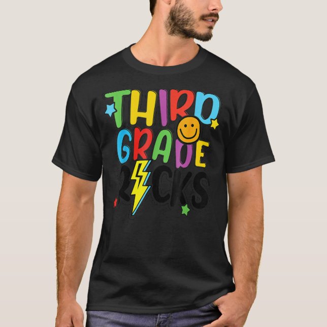 Camiseta Rochas Do Terceiro Grau De Volta À Fita De Relâmpa (Frente)