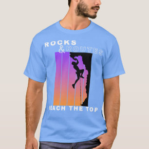 Camiseta Rochas e Rotas Alcançam Alturas Superiores Subindo
