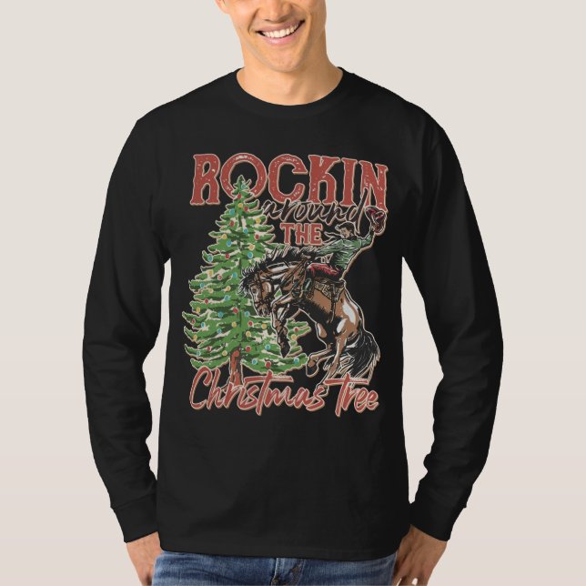 Camiseta Rochas Em Torno Da Árvore De Natal Papais noeis De (Frente)