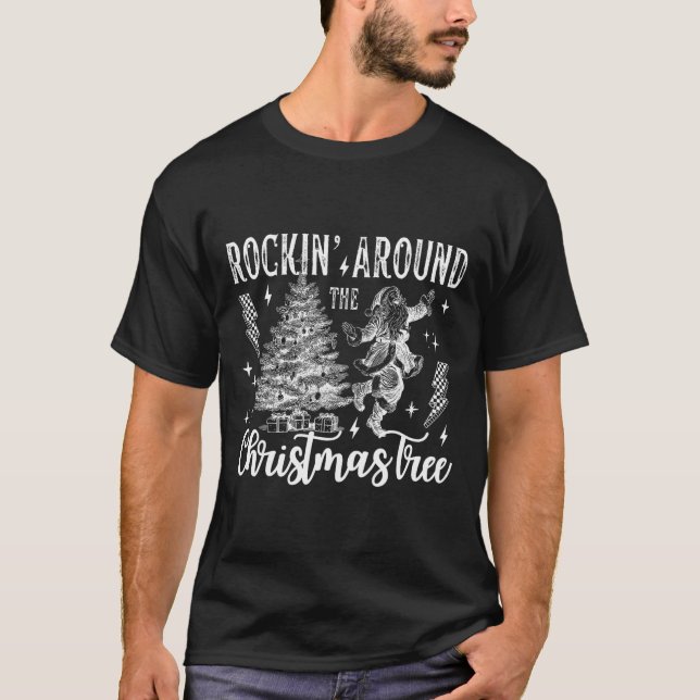 Camiseta Rochas Em Torno Dos Papais noeis De Dança De Árvor (Frente)