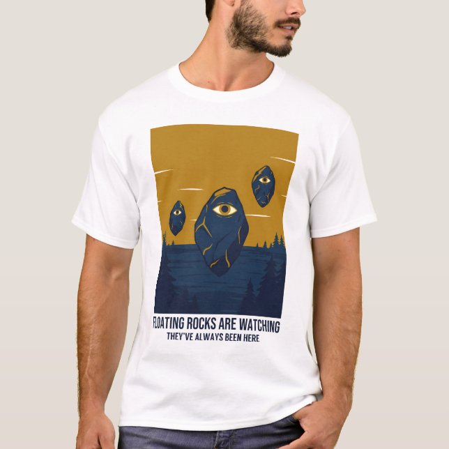 Camiseta Rochas Flutuantes Estão Assistindo (Frente)
