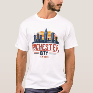 Camiseta Rochester City Skyline Nova York EUA