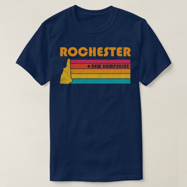 Camiseta Rochester New Hampshire Vintage angustiou Souveni (Frente do Design)