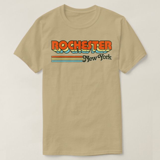 Camiseta Rochester NY City Stripes (Frente do Design)