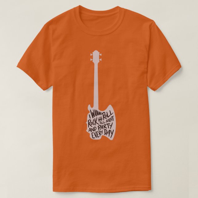 Camiseta Rock and Roll All Night Classic TSirt (Frente do Design)