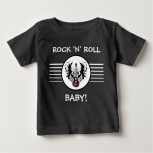 Camiseta Rock and Roll Baby Guitar Heavy Metal Music Rocker