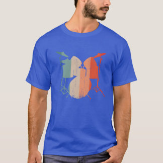 Camiseta Rock and Roll Music Retro Drum Drummer or Band fri