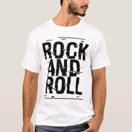 Camiseta Rock and Roll typographic logo design 