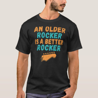 Camiseta Rock and Roll Um Rocker mais velho é um Rocker mel