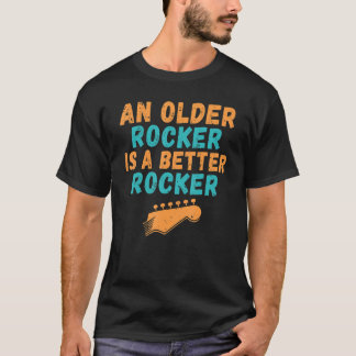 Camiseta Rock and Roll Um Rocker mais velho é um Rocker mel