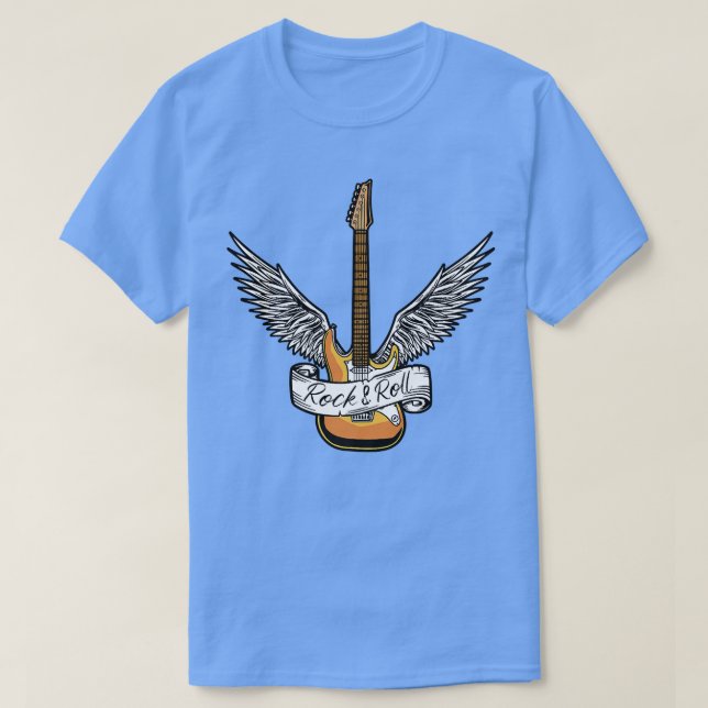Camiseta Rock And Roll - Violão Eletrônico Rock1059 (Frente do Design)
