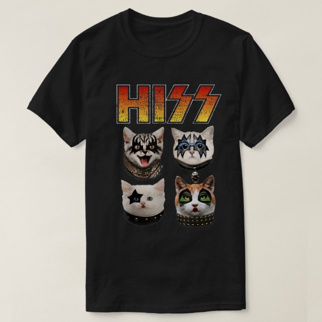 Camiseta Rock Band Cats Meowtal Legends Design (Frente do Design)