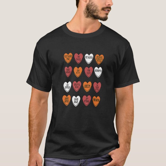 Camiseta Rock Banda Hearts Candy Dia de os namorados Fan Mu (Frente)
