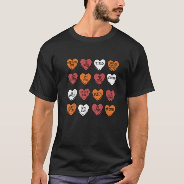 Camiseta Rock Banda Hearts Candy Dia de os namorados Fan Mu (Frente)