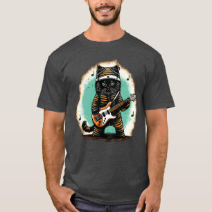 Camiseta Rock Cat Tocando Violão Engraçado Violão Gato (16)