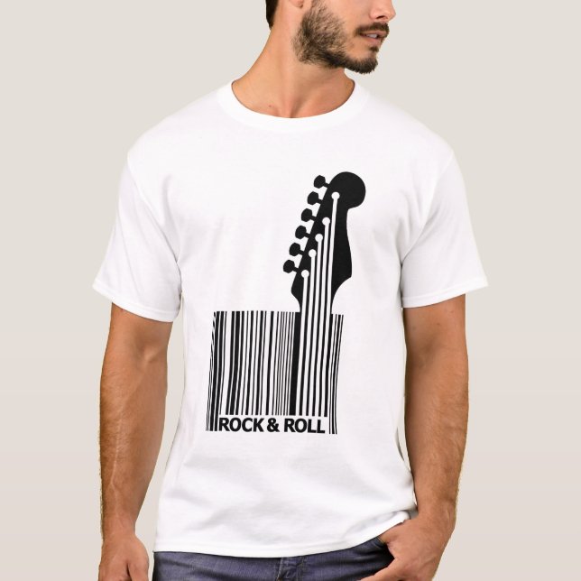 Camiseta Rock Clássico n Roll Código de Barras (Frente)