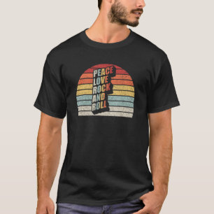 Camiseta Rock Concert Vintage Retro Peace Love Rock And Rol