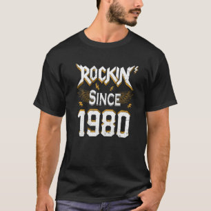 Camiseta Rock Desde 1980 42º Aniversário 42 Anos
