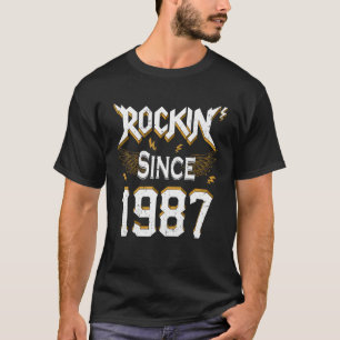 Camiseta Rock Desde 1987, 35º aniversário, 35 anos, anivers