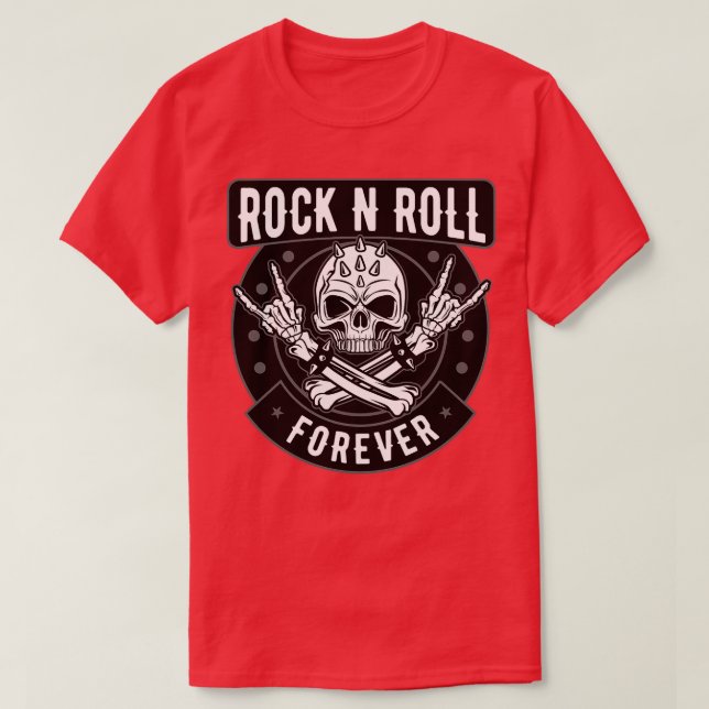 CAMISETA ROCK E ROLL SKULL (Frente do Design)