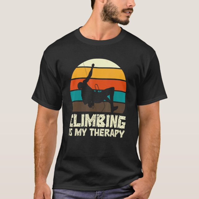 Camiseta Rock Escalando Bouldering Subindo Divertido (Frente)
