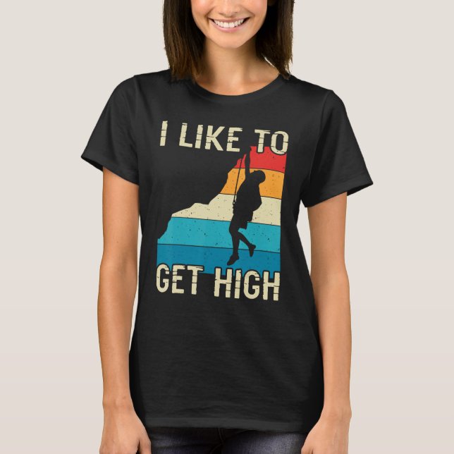 Camiseta Rock Escalando Montanha Boulder Eu Gosto De Chegar (Frente)