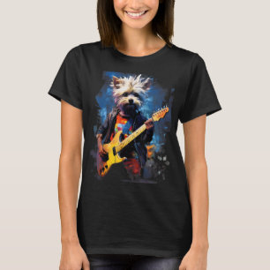 Camiseta Rock Guitar Morkie Dog Guitarist
