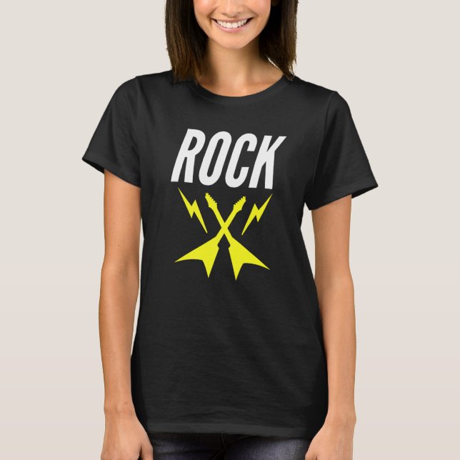 Camiseta Rock Guitar Rightning Bolas Para Atacar (Frente)