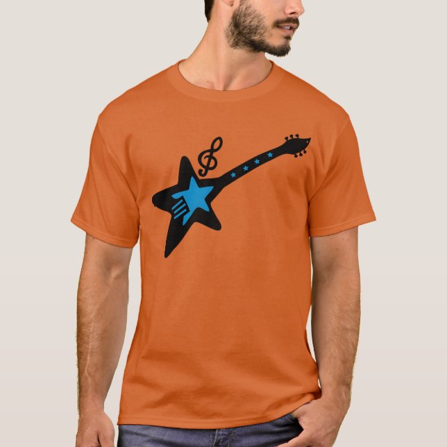 Camiseta Rock guitar with music note funny (Frente)