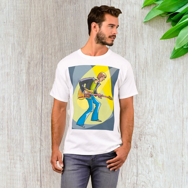 Camiseta Rock Guitarist 70s Style Musician (Criador carregado)