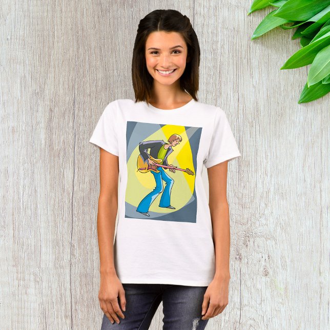 Camiseta Rock Guitarist 70s Style Musician (Criador carregado)