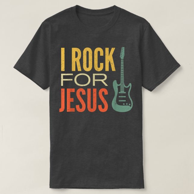 Camiseta Rock Guitarist Jesus Electric Guitar Vintage Chris (Frente do Design)