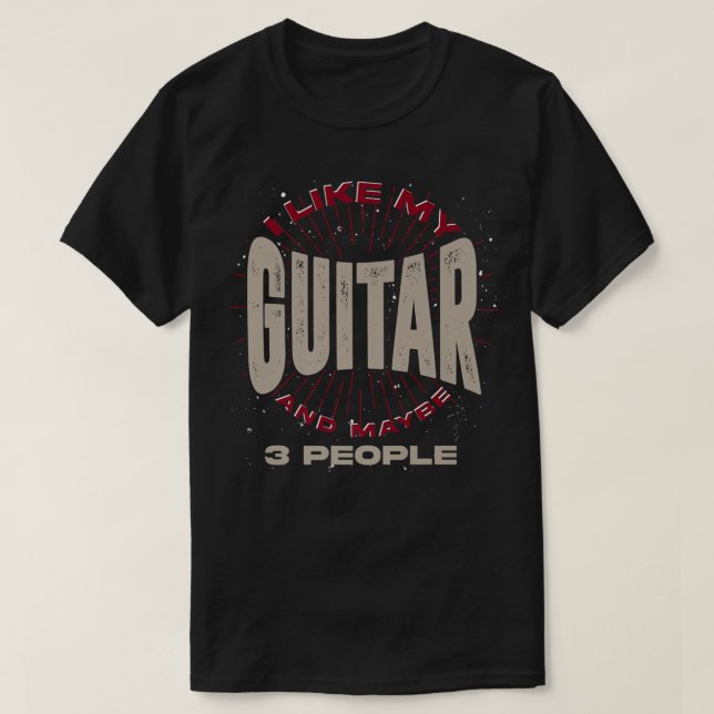Camiseta Rock Guitarist Musical Guitarrista Engraçado (Frente do Design)