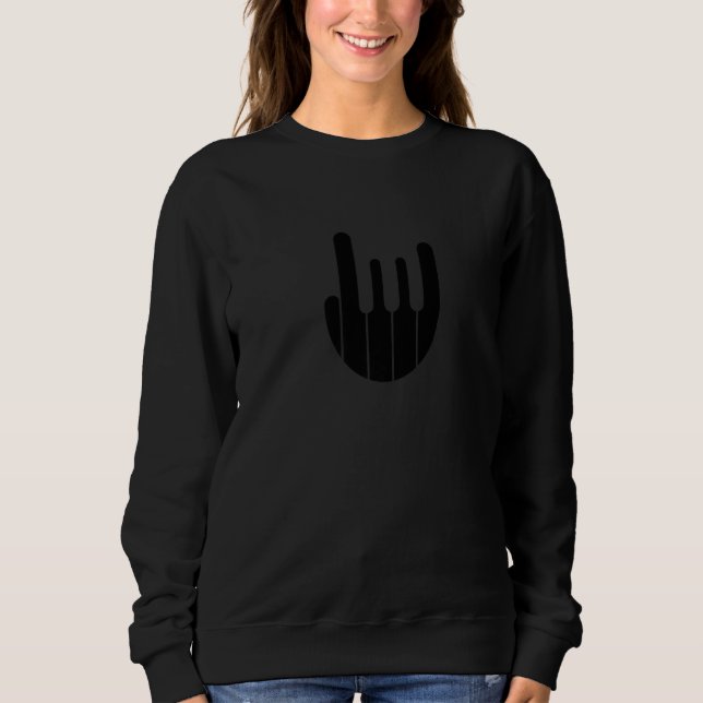 Camiseta Rock Hand Piano Keyboard - Funny Cool Pianist Keyb (Frente)
