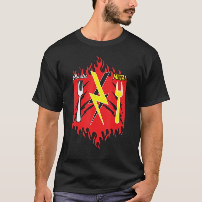 Camiseta Rock Hand Sinal Funny Fork Rock Music Lover Rocker (Frente)