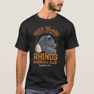 Camiseta Rock Island Rhinos Retro Minor League Baseball Tea