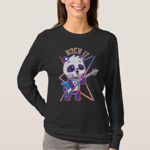 Camiseta Rock it Panda toca guitarra baixista